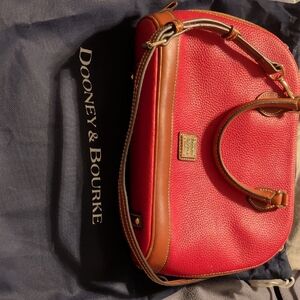 Dooney & Bourke Red and Brown Shoulder Bag
